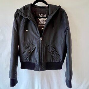 Levi's Jacket, Women's Nylon Black Hooded, Size XL, RN 74847, EUC!